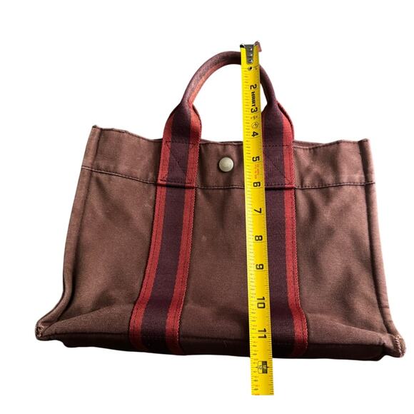 Authentic‎ Vintage Hermes Canvas Herline PM Small Tote - Picture 12 of 16